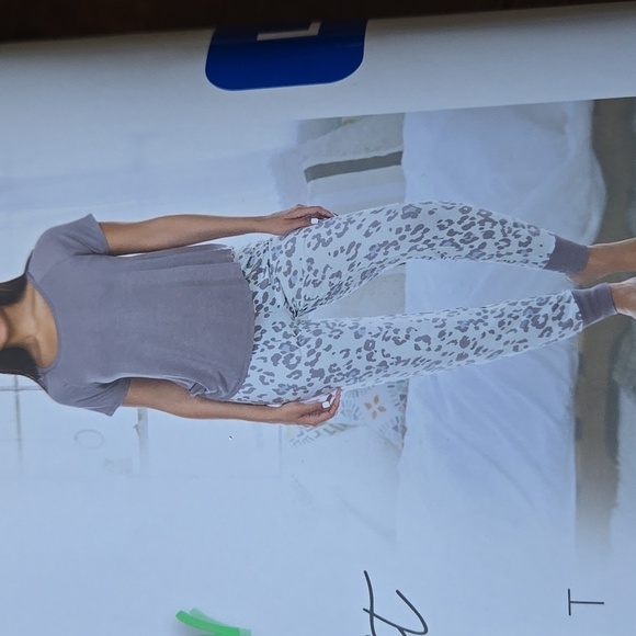 Honeydew Intimates Soft Jersey Pajama Set in Light Blue and Gray - Picture 3 of 5